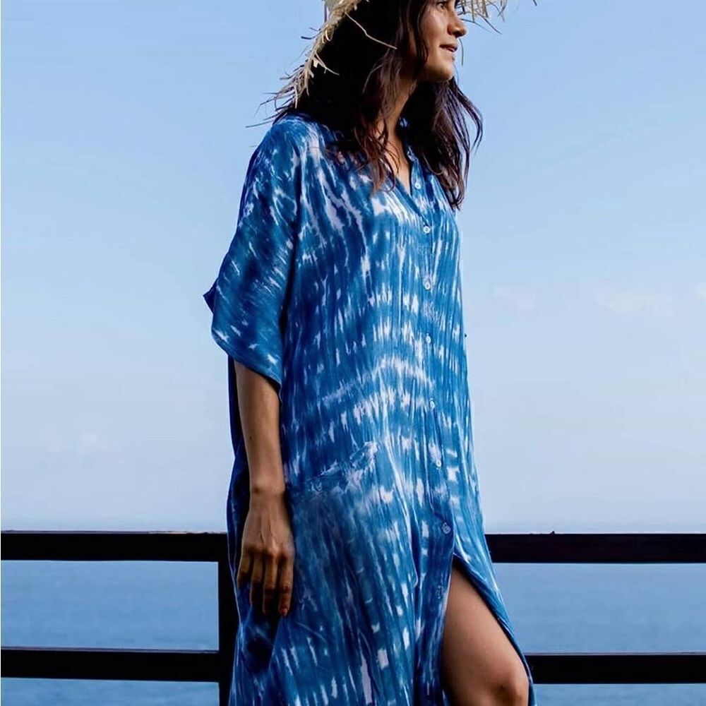Tie-dye Kaftan In Blue 